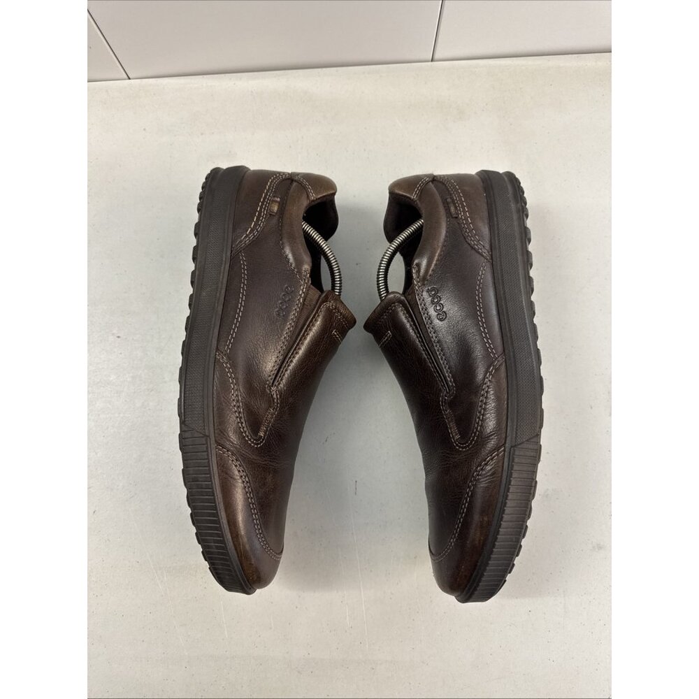 ECCO Brown Leather Slide On Casual Shoes Size EUR 47 US 13 - Picture 4 of 8